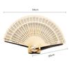 Retro Chinese-Style Sandalwood Folding Fan - All-Wood Hollow Design for Women's Daily Use