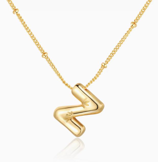 LT-12056 Stainless Steel 18K Gold Balloon Letter Necklace Silver Bubbles 26 English Alphabet Pendants Jewelry