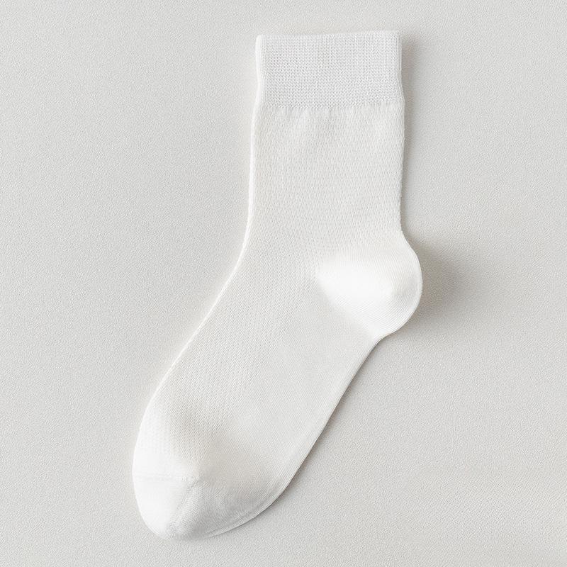Men Spring and Summer Thin Cotton Pure Color Mesh Anti Bacterial Deodorant Socks