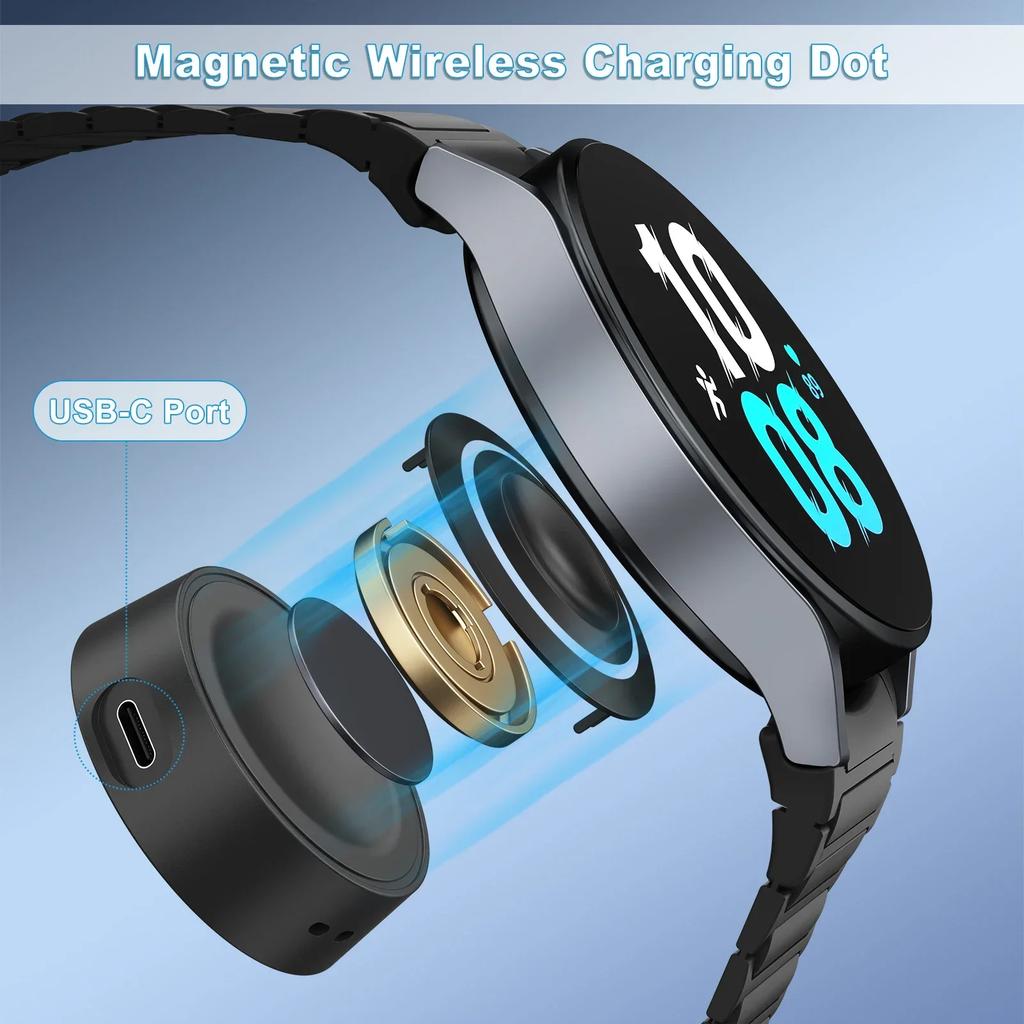 Nový přenosný pro Samsung Watch 7 Bezdrátová magnetická nabíječka Dock s portem Type C Nabíjení pro Galaxy Watch 7 6 5 4 3 Univerzální Ultra
