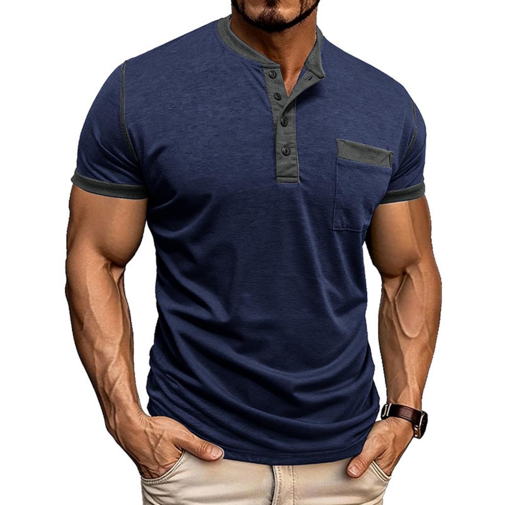 Men's Multi-color  Shirt Short-sleeved Casual Pocket T-shirt