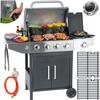 Garten Gasgrill Gusseisen Rost Mit Deckel 4+1 Brenner Berdsen Bd-897