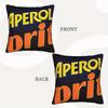 1Pc Aperol Spritz Themed Decorative Cushion Cover - Italian Aperitivo With Iconic, Zipper Closure, Machine & Hand Washable Sofa