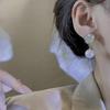 S925 Sterling Silver Camellia Pearl Stud Earrings for Women - Versatile Retro Hong Kong Style Fashion Jewelry.