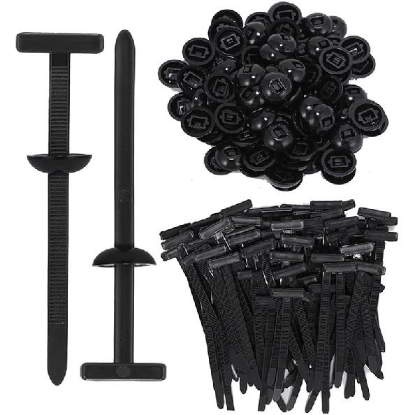 200Pcs Nylon Universal Cable Tie Buckle, Ziplock Pro Car Button Grip Ziptie Lock Clips, Strap Style Self-Locking Zip Tie For Automotive Bumper Fender