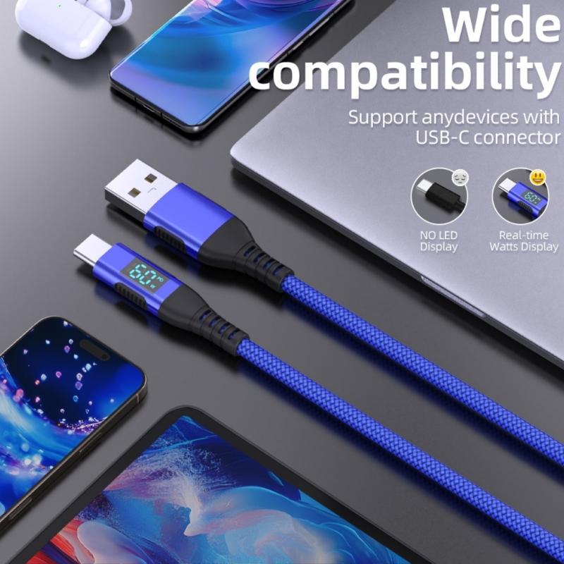 USB C to USB C Cable 100W Fast Charging Cord Long USB C Cable Speed  Data Cable Easy to Carry for Smartphones 