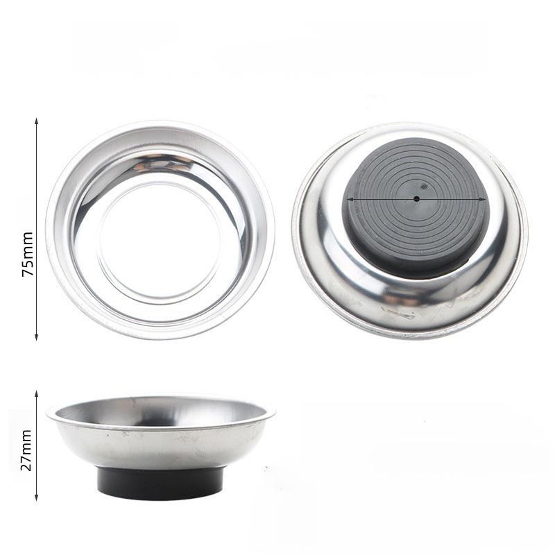 

1Pcs Durable with Magnetic Stainless Steel Parts Tray for Easy Access and Prevention of Parts Loss Round /Square Magnetic Bowl
