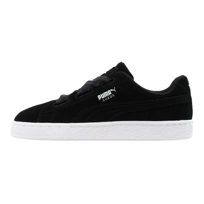 Puma Suede Heart Balance Lightweight Low-Top Kids Skate Shoes Kids Sneakers Black White 365009-03