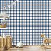 Blue Checkered Wallpaper, Blue, Gray and Light Gray, 50x1000