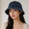 Denim Washable Bucket Hat With Wide Brim Sun Protection For Casual Wear