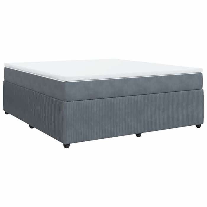 Maison Exclusive - Dark Grey Bed Slat Base and Mattress 180x200cm Velvet
