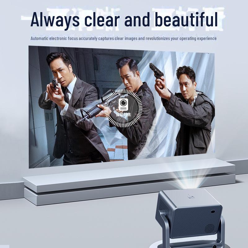 New Ultra HD PTZ Projector with 5G Dual-Band WiFi & Auto-Focus for Home Theater
