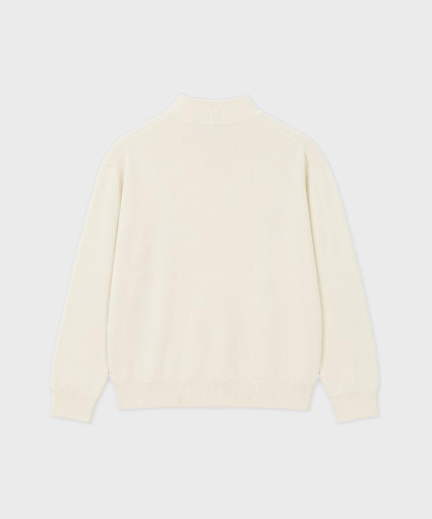 WORK ON BODY OFF Kor Semi-Overfit Mock Neck Knit [Ivory]