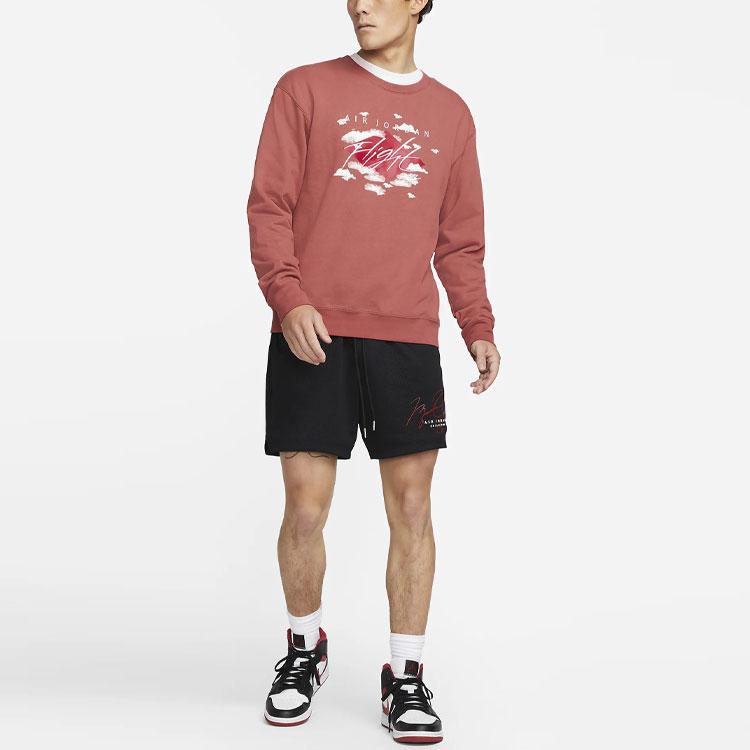Jordan Vår/sommer 2022 Fleece-foret genser med rund hals, herreoverdeler Burgundy DH9036-691