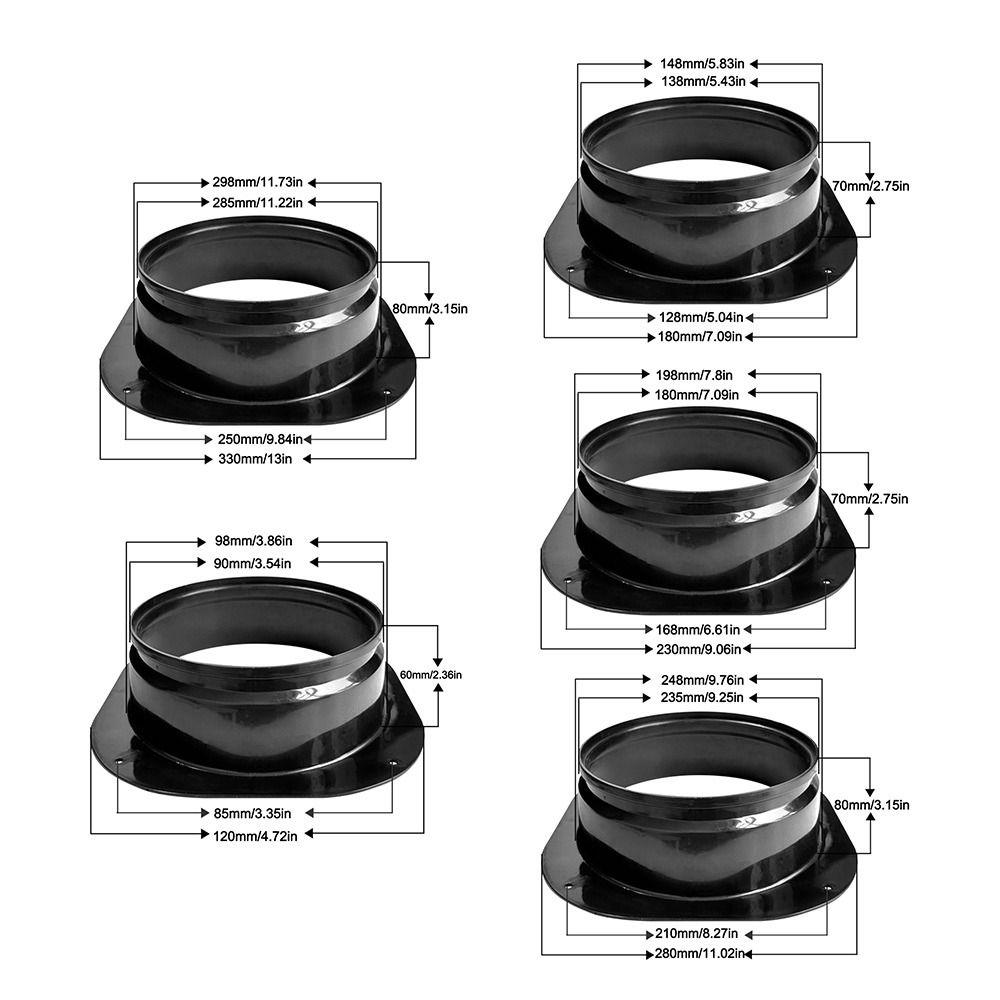 Plastisk ventilasjonsrøradapter Flenskobling Veggmontert Kanalverktøy Eksosrørskjøt Enkel installasjon