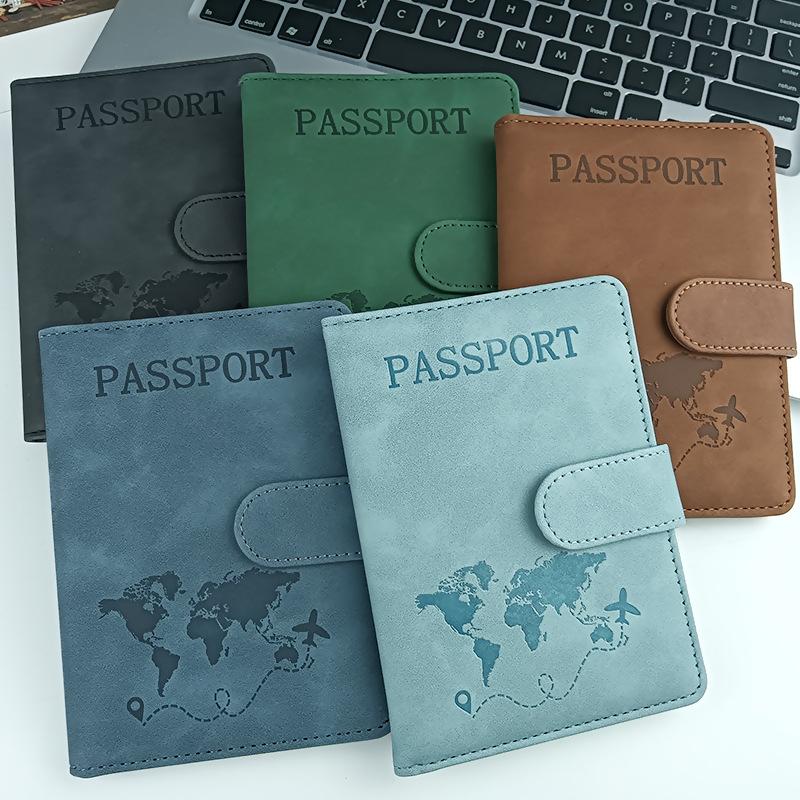 Antymagnetyczny pokrowiec na paszport, zmieniający kolor skóry klips na paszport ze skóry PU, magnetyczna klamra, skórzana saszetka na paszport.