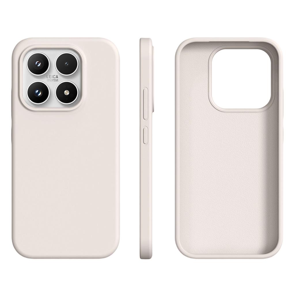Per Xiaomi 17 Custodia Ultra Sottile in Silicone Liquido + Cover in PC con Pulsante di Controllo Touch per Fotocamera