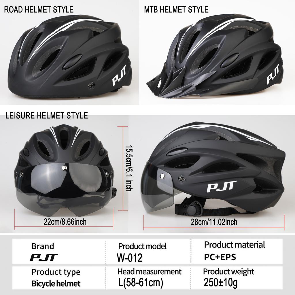 Kask rowerowy 4 w 1 z okularami przeciwsłonecznymi / Daszkiem Bezpieczeństwa Kaski Wielotrybowe noszenie Kask rowerowy Kask rowerowy MTB Dla kobiet Mężczyzn