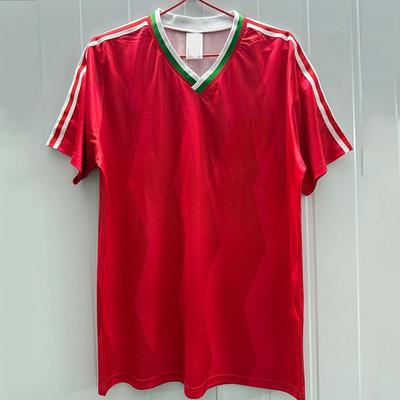 Retro 1986 Bulgarien Auswärtsfußballtrikot Herren Kurzarm Bambusfaser Fußballhemd