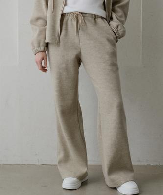 BIBYSEOB Knit Elastic Waist Pants Beige [T54]