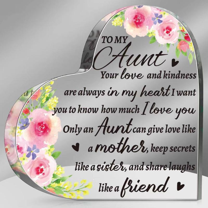 Heart Shape Acrylic Plaque Valentine's Day Gift Love Quote Keepsake for Wife Husband Couples Romantic Home Ornament