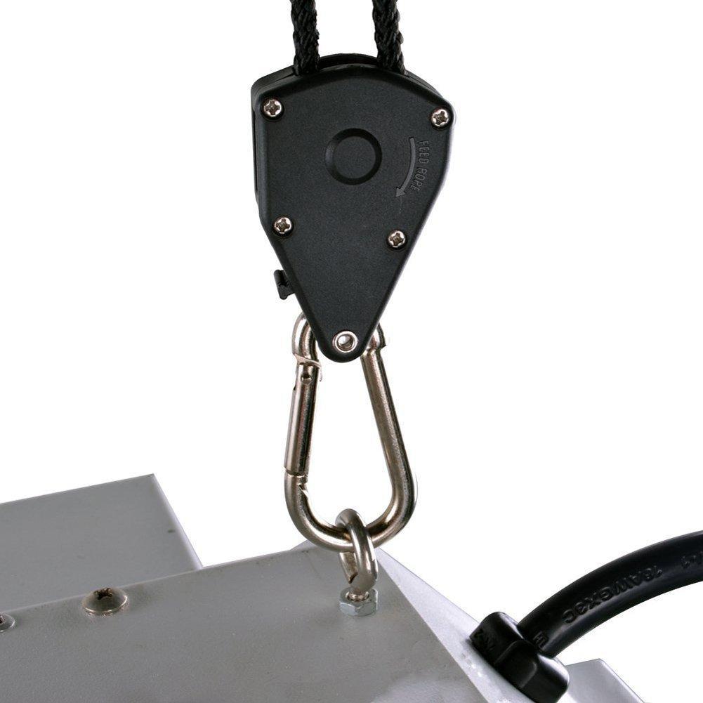 4PCS/2 Pairs Adjustable Rope Hanger Ratchet Tie Down Ratchet Straps Grow Light Hangers 1/8'' 150lb Reinforced Internal Gears Ratchets for Grow Lights