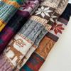 British Retro Wool Knit Scrunched Snowflake Reindeer Christmas Leg Warmers