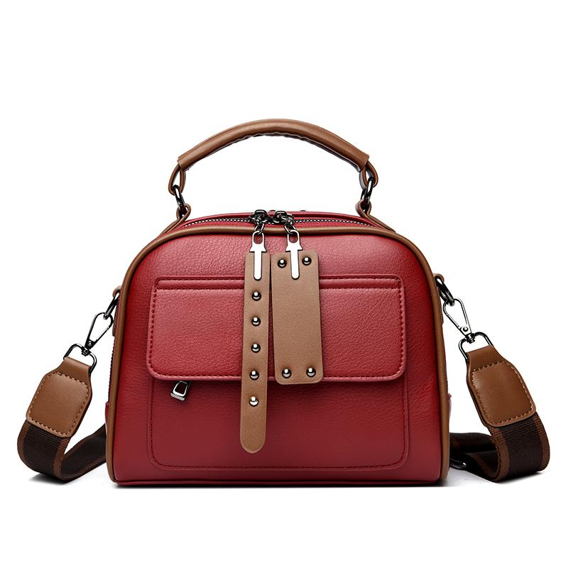 Luxury Retro Style Women Handbags Solid Color PU Leather Messenger Bag Fashion Leisure Travel Shoulder Crossbody Bags Girls Tote