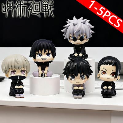 5Pcs Q Version Jujutsu Kaisen Figures Cute Yuji Itadori Gojo Satoru Pvc Action Figures Anime Model Toy Collection Doll Gift