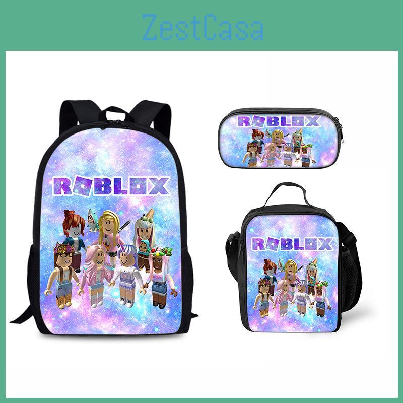 Zaino Scolastico Roblox 44cm e Borsa Pranzo in Nylon Resistente per Bambini e Ragazzi