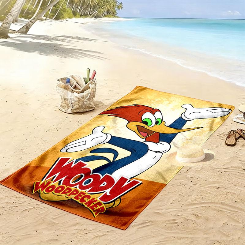Woody Woodpecker Print Beach Towel, Large Soft Quick Dry Towel for Beach Camping Swimming