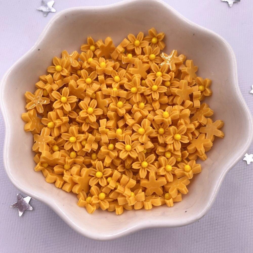 100 bucăți 7 mm rășină 3D mini flori autocolant pentru unghii cu caractere Clipbook nunta decal de decorare arta unghiilor artizanat