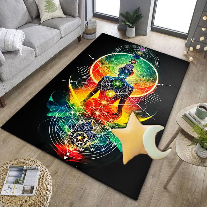 Chakra Balance Meditation Office Rug Chair Mat, Entryway Carpet, Suitable for Front Door, Bedroom, Living Room, Desk, Holiday Gift