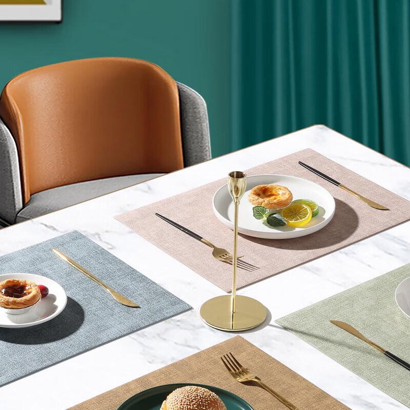 Huihuang Quadratischer wasserdichter und wärmeisolierender Platzdeckchen aus Leder