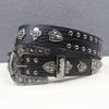 Crocodile Pattern Western Rivet Skull Leather Belt – Unisex Punk Y2K Style