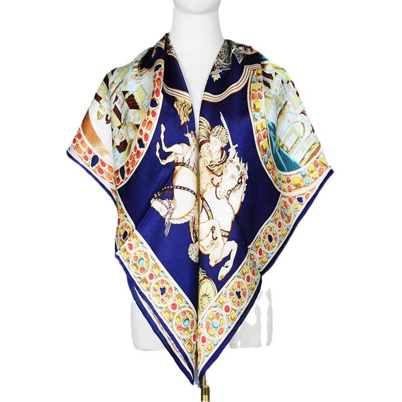 2024 New Style Large Square Scarf: 110 Mulberry Silk with Hand-Rolled Edges