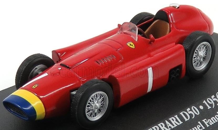 

F1 Ferrari D50 Миниатюрная модель Хуан Мануэль Фанхио Чемпион мира 1956 ХУАН МАНУЭЛЬ ФАНХИО №1 ДЛИННЫЙ НОС 1/43 [Б/У] красный