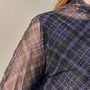Maxza Glen Check Sheer Mock Neck T shirT zf05qT600na