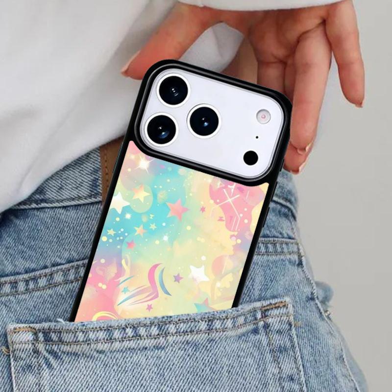 Moon Stars Pastel Phone Case for iPhone 17ProMax 12 13 14 15 16e 17 Pro Max Plus Air Cover