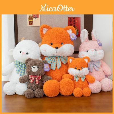 Adorable Cute Plush Teddy Bear Toy With Stylish Striped Bowtie For Companionship And Comfort