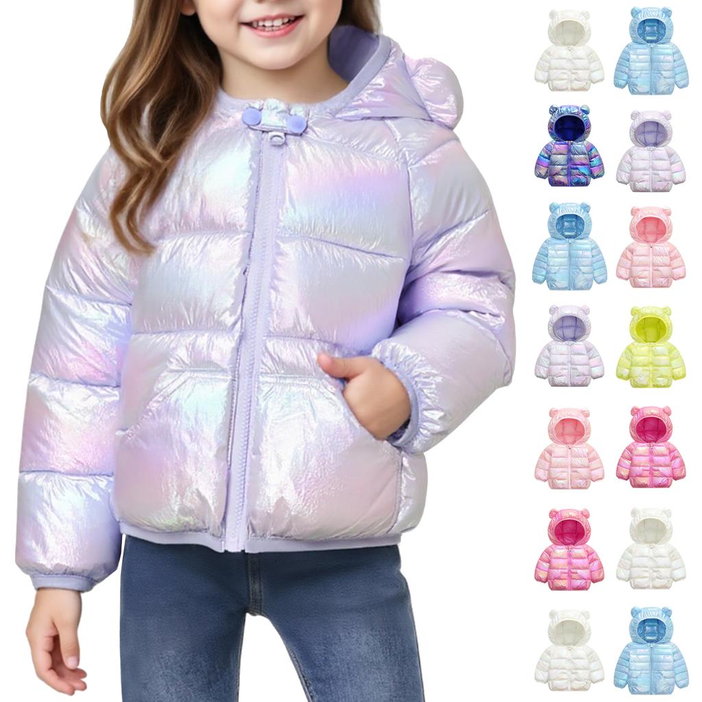 Fargerik bomullsjakke for barn - Søt lomme kort jakke