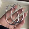 925 Sterling Silver Earrings For Women Trendy Geometric Big Oval Shape Earring Jewelry Prevent Allergy Party Gift Accessories