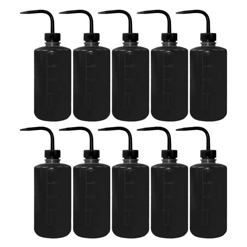 10PCS 500ml Laboratory Wash Bottles With Angled Nozzle And Measurement Scale For Accurate Liquid Dispensing Tasks