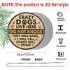 2D Printed Metal Sign In a Vintage Round Shape - Crazy Dog House, Suitable for Both Indoor And Outdoor Use, a Practical Home Decor Metal Sign - Retro