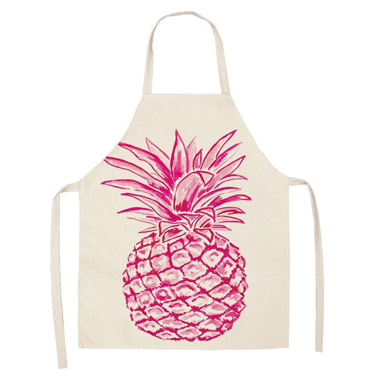 Matlagning Bakförkläde Ny frukt Ananas Köksförkläde Anti-fläckar Linne Kockförkläde för män och kvinnor Rengöringsverktyg