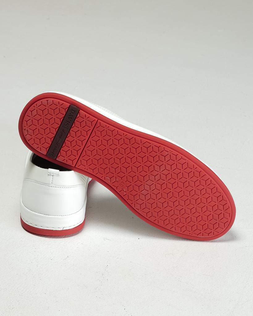Perforierte Turnschuhe Davis 12107 40 Weißes Leder