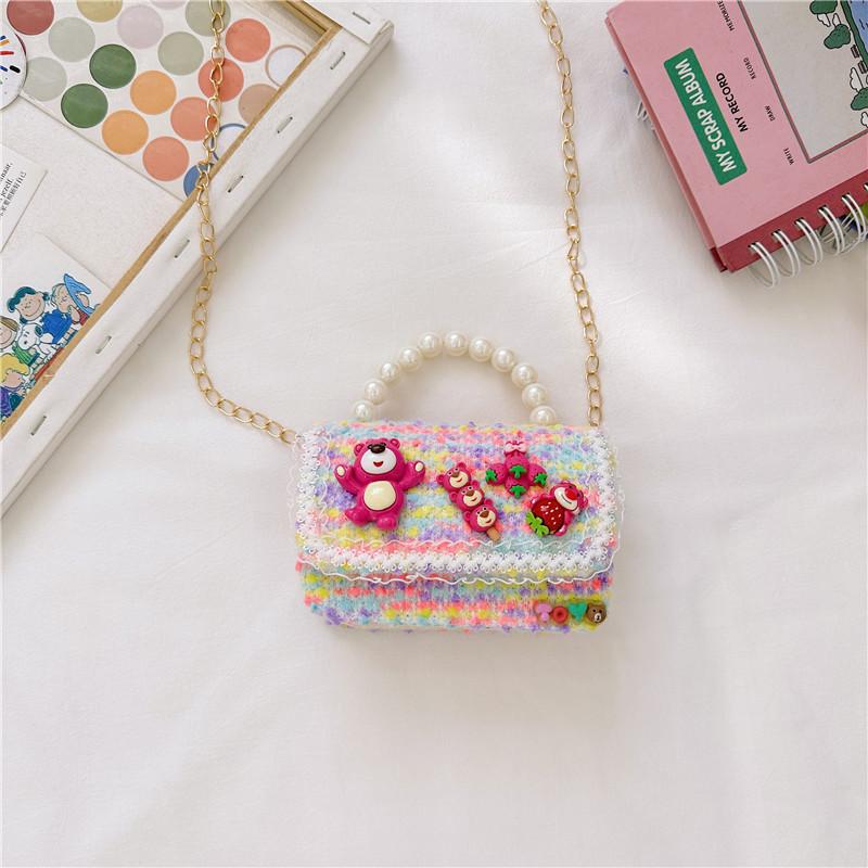 Lotso Bead Creative Handbag Cotton Linen Shoulder Bag With Animal Girls For