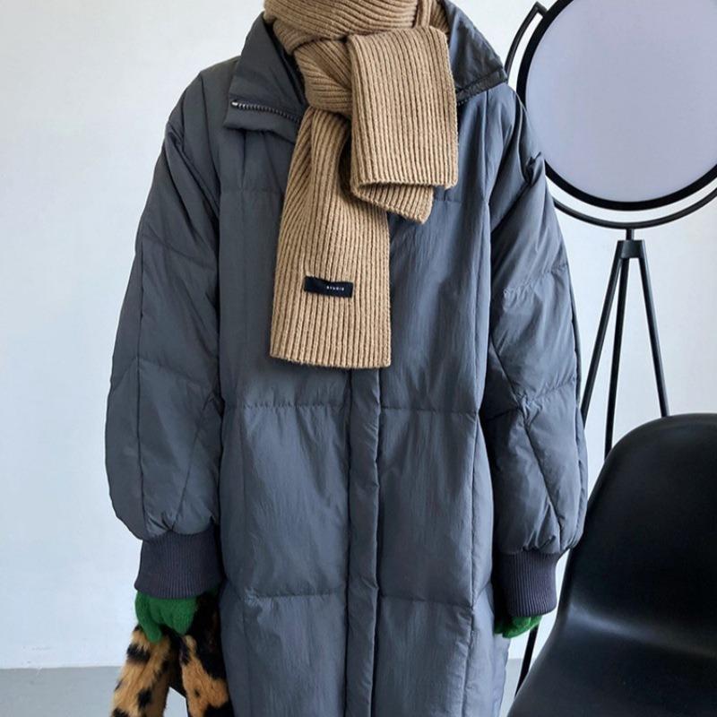 

Хлопковая одежда больших размеров для женщин, зимние длинные свободные хлопковые куртки, утолщенные большие стеганые одеяла, повседневные куртки длиной ниже колена. L серый