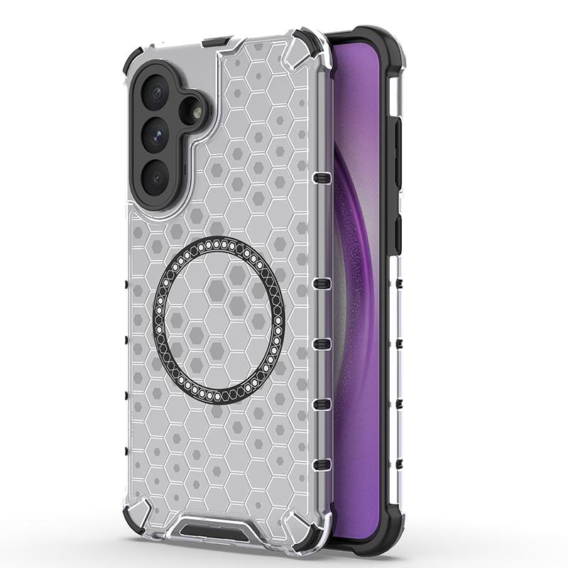 Custodia per telefono a nido d'ape a doppio strato per Samsung Galaxy S23 S24 S25 Ultra Plus Cover con ricarica wireless magnetica per A17 A56 A36 A26