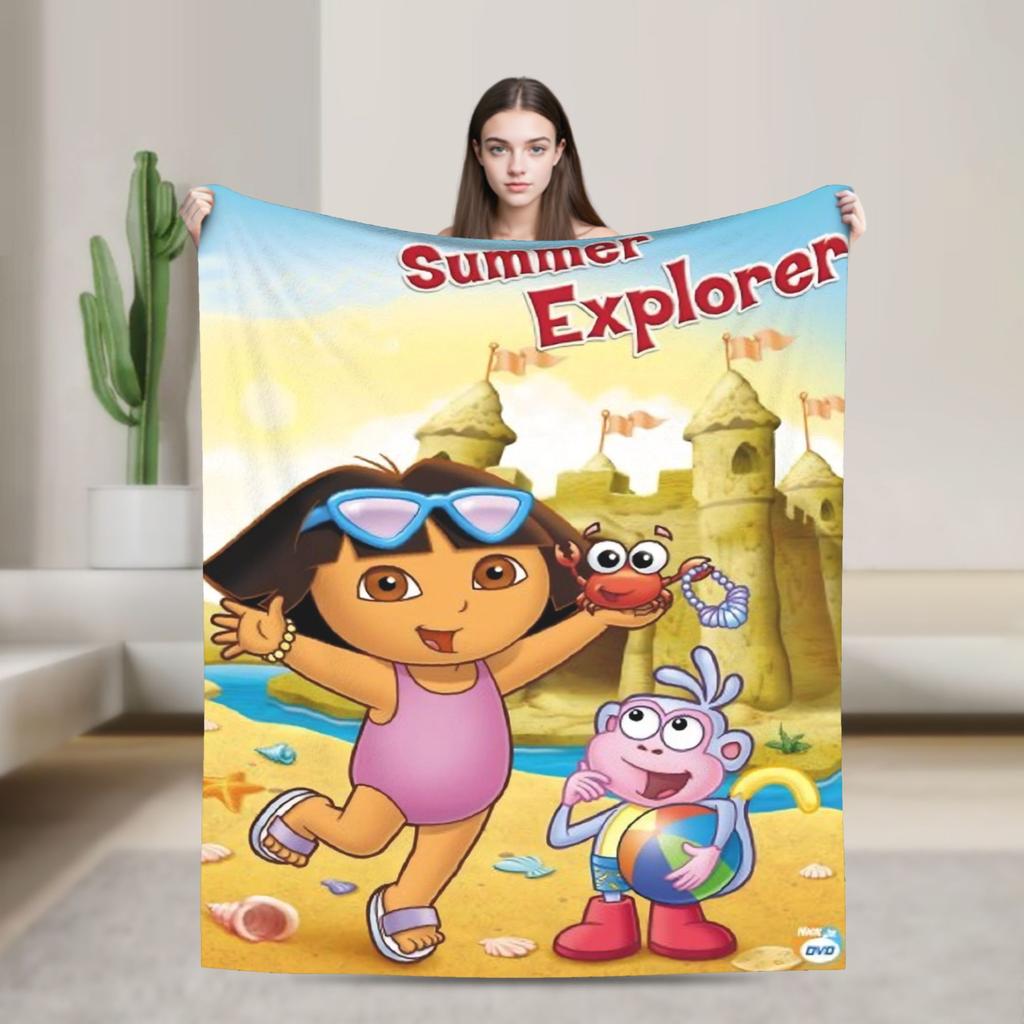 Warm BlanketChild Decorative Cartoon D-Dora The E-Explorer Adventure Throw Blanket For Outdoor Comfortable Sofa Bed Cover